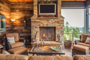 Bowen Remodeling & Design Stacked Stone Fireplaces